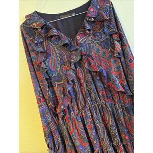 Lauren Ralph Lauren Paisley Maxi Dress Y2K Cottage Core Prairie Beth Dutton 12